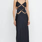Bec & Bridge Diamond Days Strap Maxi Dress hire – black
