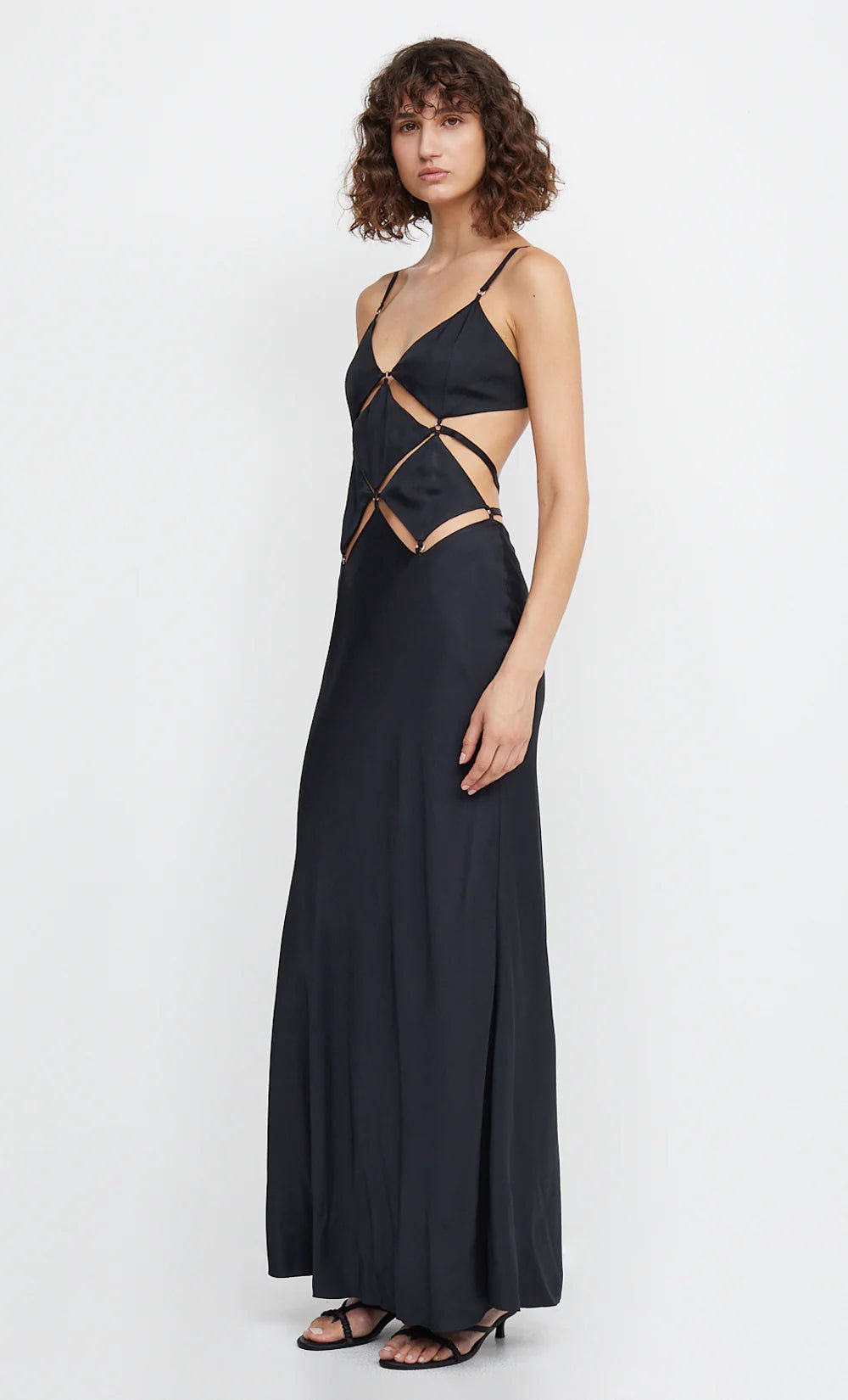 Bec & Bridge Diamond Days Strap Maxi Dress hire – black