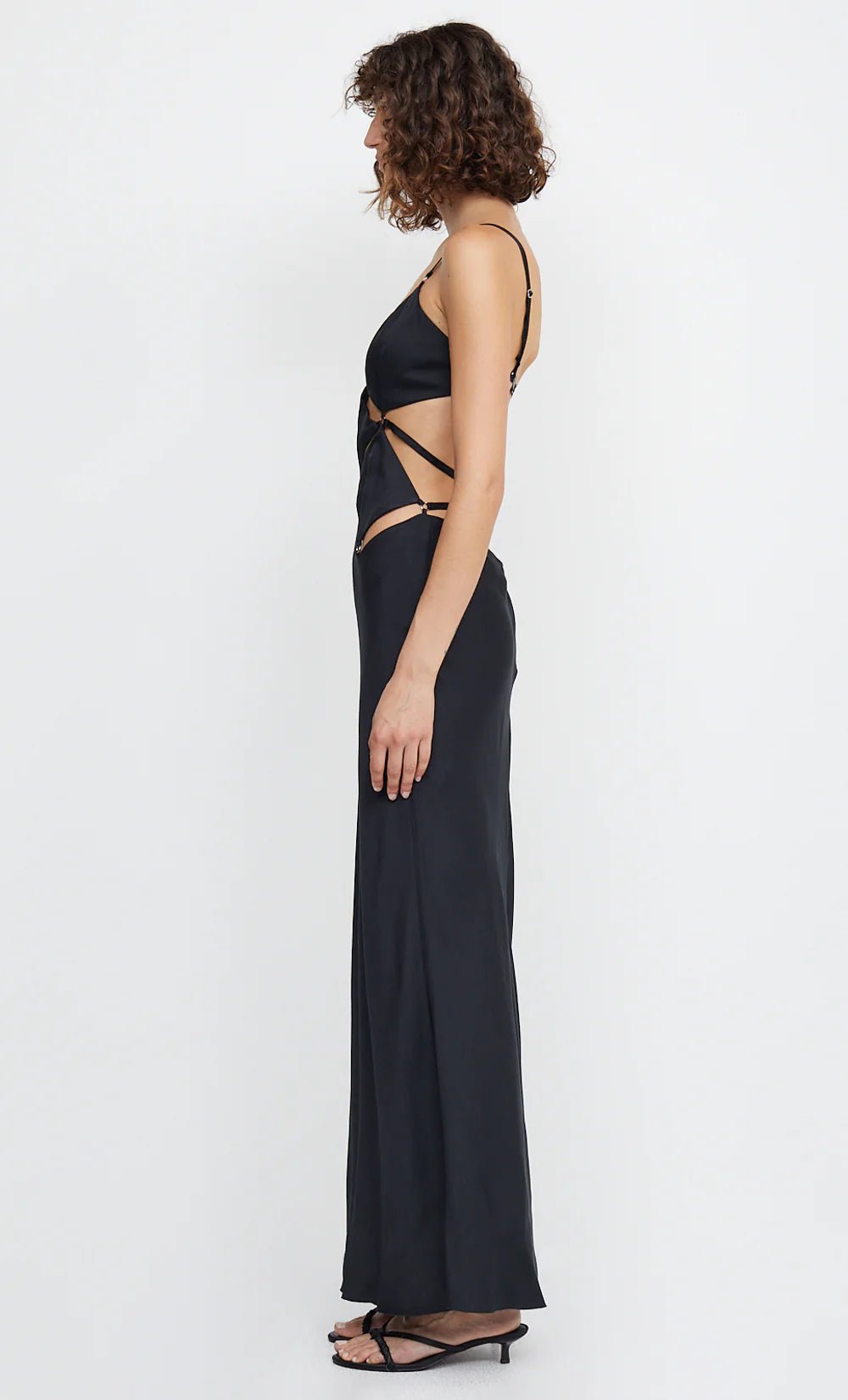 Bec & Bridge Diamond Days Strap Maxi Dress hire – black