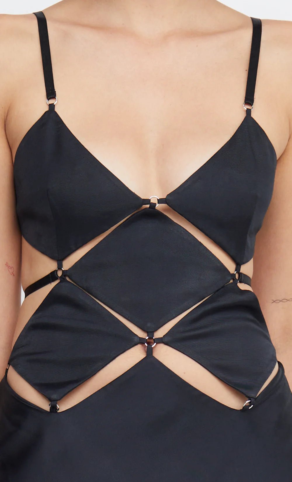 Bec & Bridge Diamond Days Strap Maxi Dress hire – black
