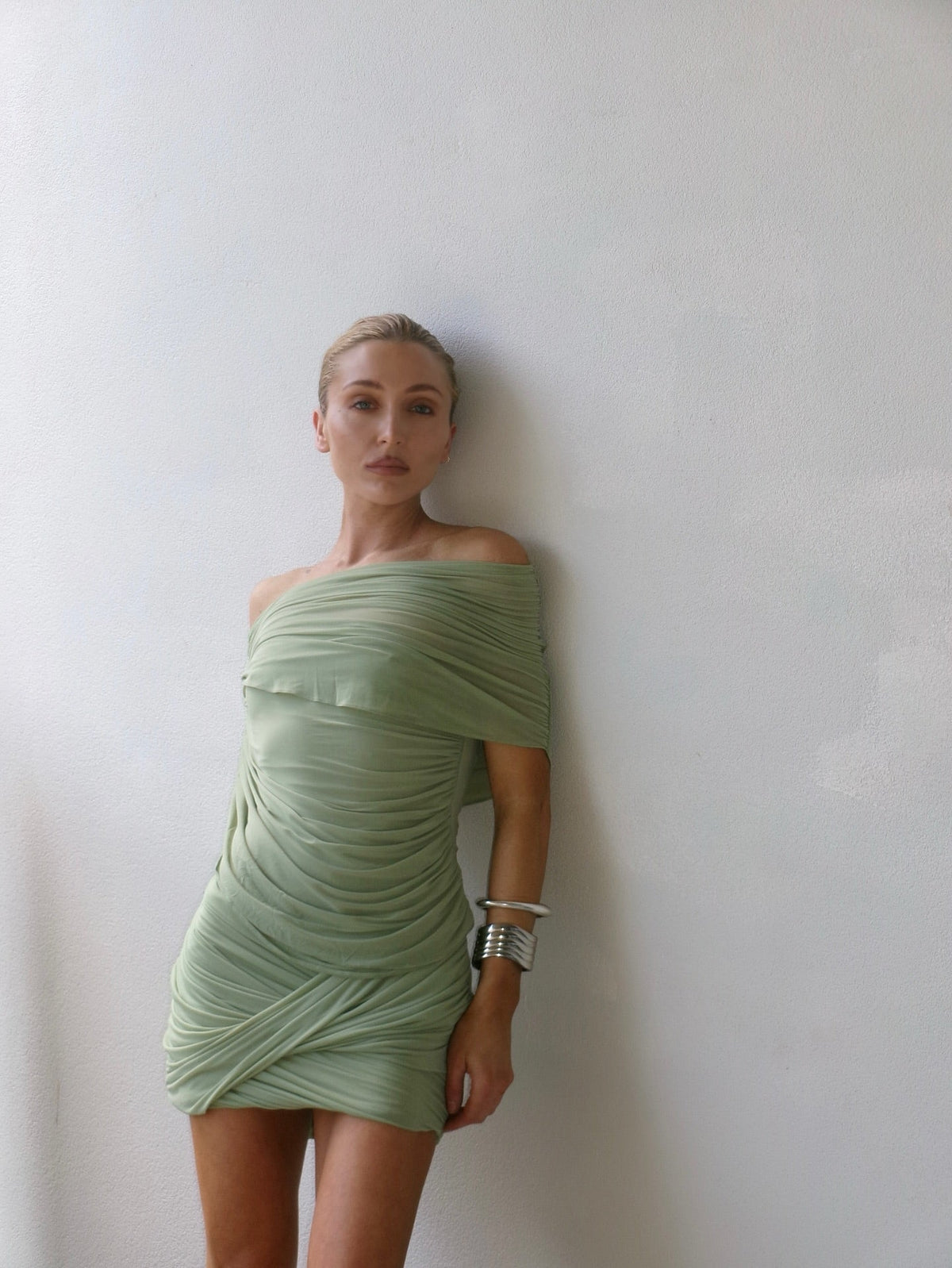 Benni Otto Mini Dress hire – pistachio