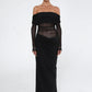 Benni Yasmin Off-Shoulder Maxi Dress hire – black