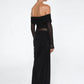 Benni Yasmin Off-Shoulder Maxi Dress hire – black