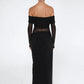Benni Yasmin Off-Shoulder Maxi Dress hire – black
