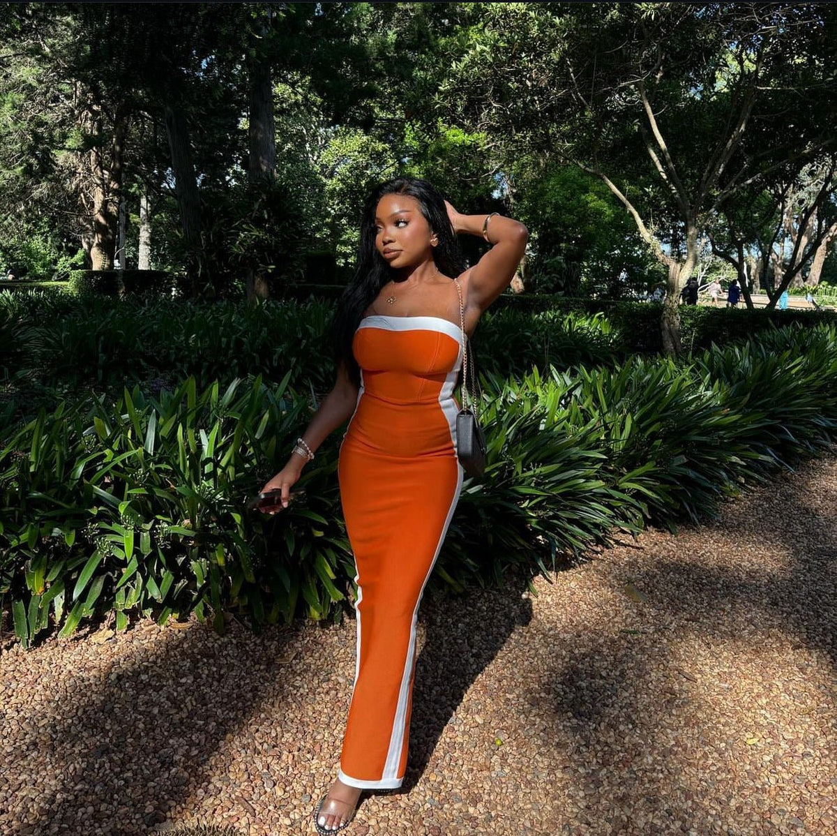 Bianca and Bridgett Ashley Dress hire – orange