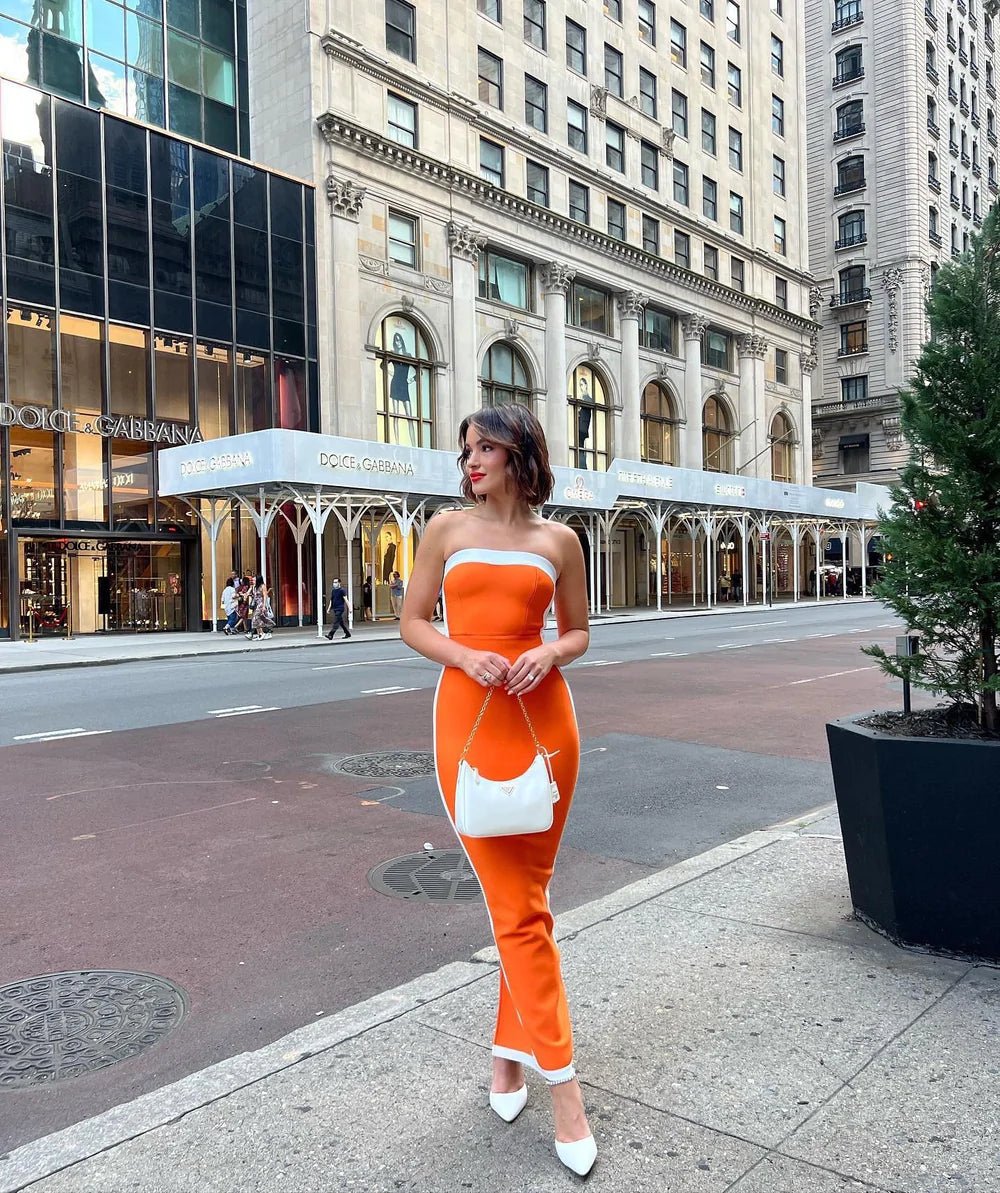 Bianca and Bridgett Ashley Dress hire – orange
