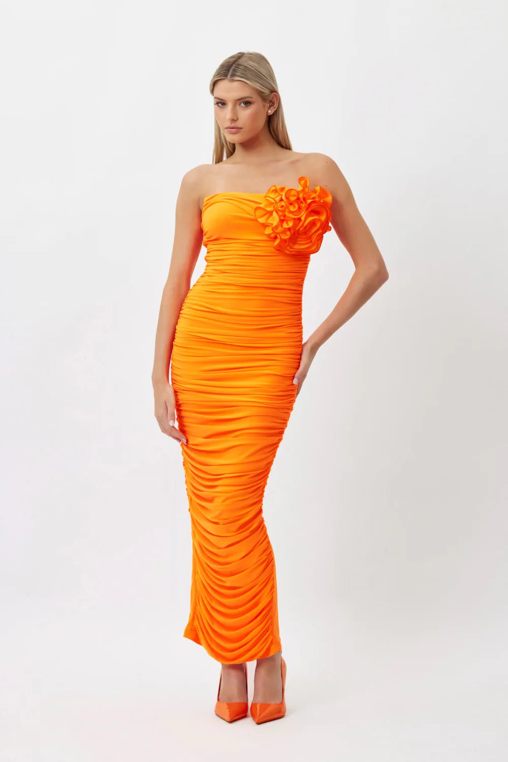 BIANCA AND BRIDGETT Tara Midi Dress - Orange Bianca & Bridgett