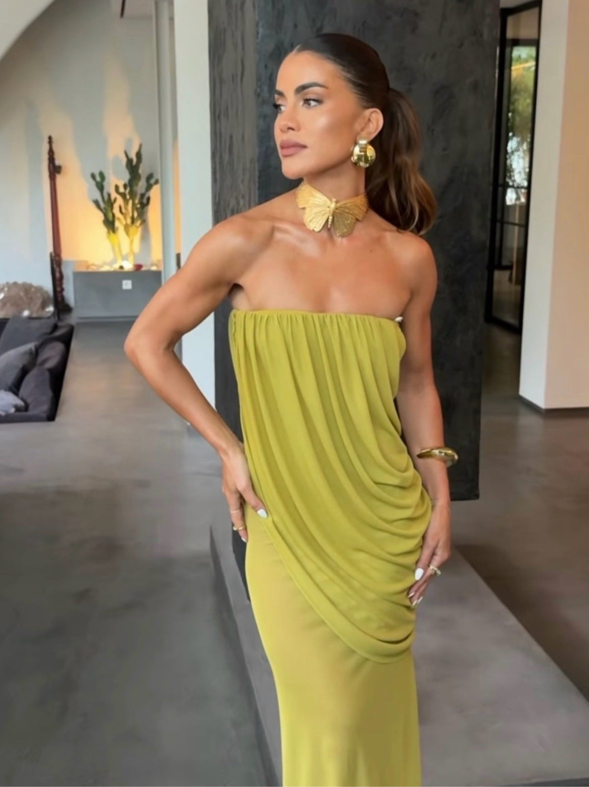 Camila Coelho Saphira Gown hire – green