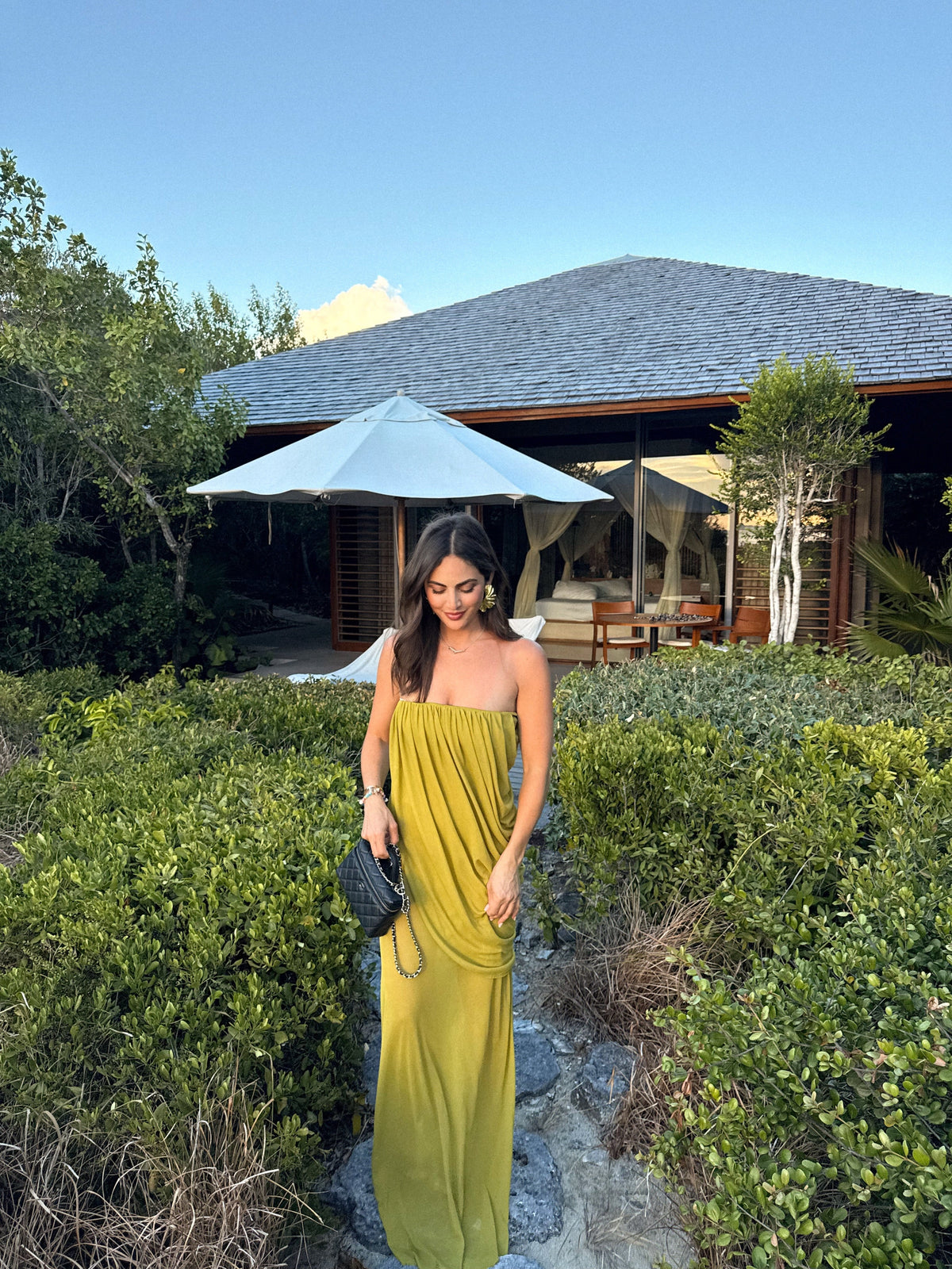 Camila Coelho Saphira Gown hire – green