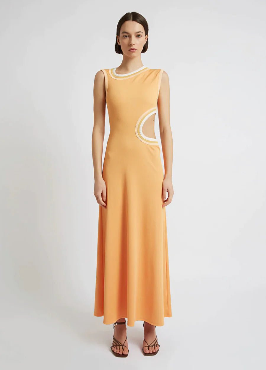 CHRISTOPHER ESBER Skewed Neck Multi Bind Dress - Orange Christopher Esber