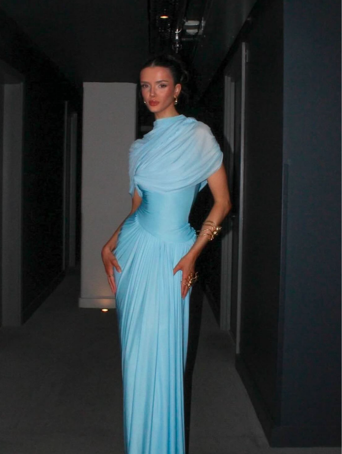 Deme by Gabriella Jasmine Maxi Dress hire – baby blue