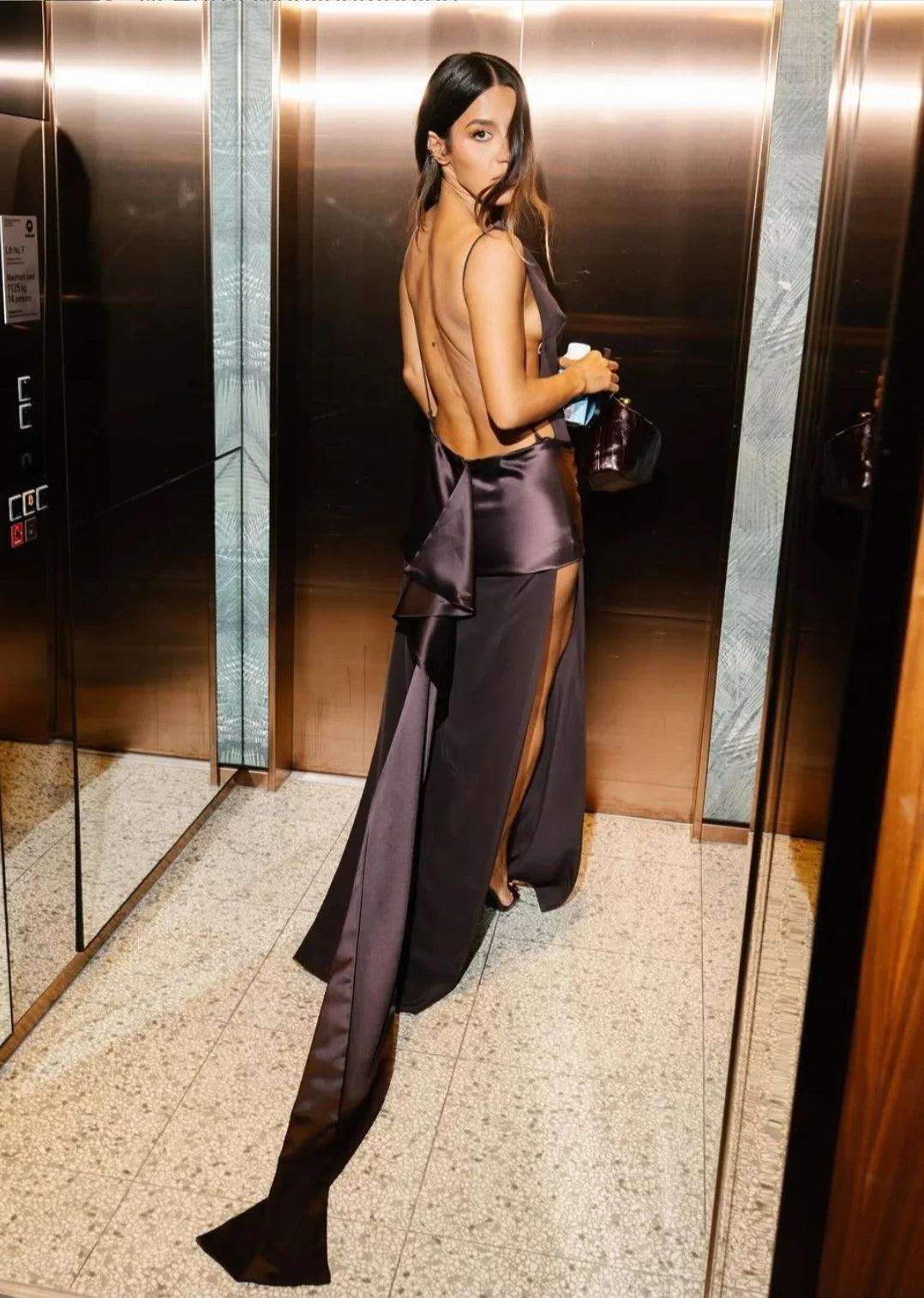 Effie Kats Ricardo Gown hire – chocolate