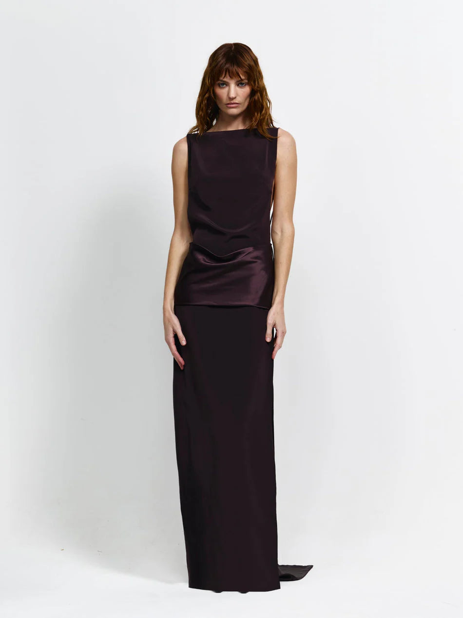 Effie Kats Ricardo Gown hire – chocolate