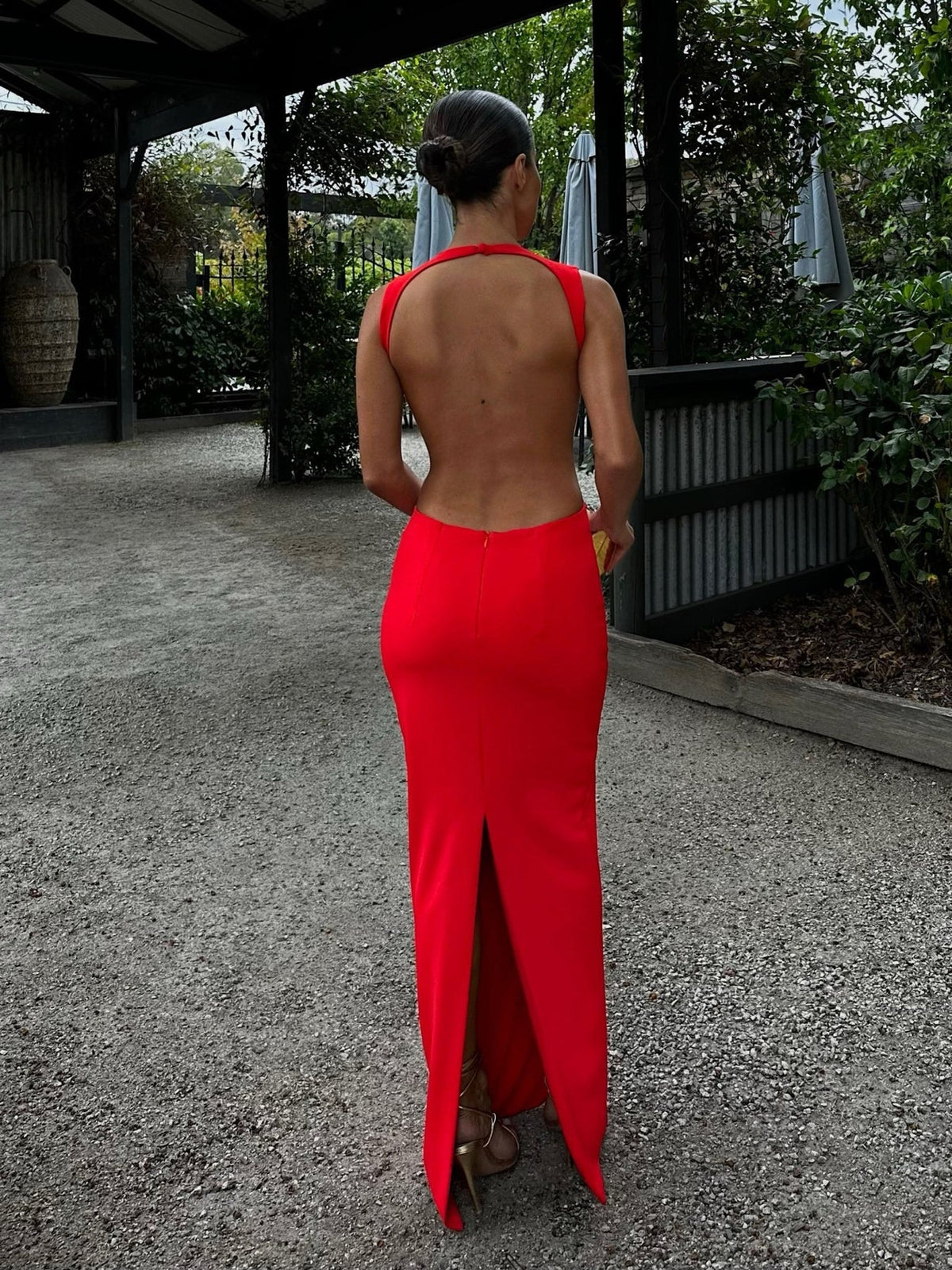 Effie Kats Valencia Gown hire – cherry red