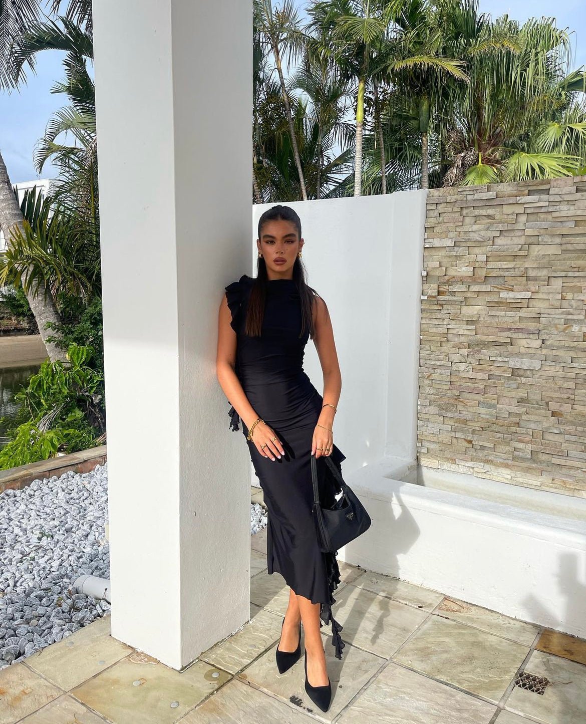 Fanci Club The Assassin Long Dress hire – black