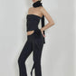 FANCI CLUB The Rose Tube Top and The Gun Pants Set - Black Fanci Club