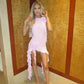 Fanci Club White Apple Cocktail Dress hire – pink