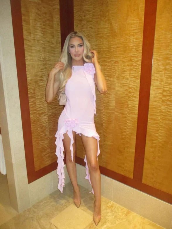 Fanci Club White Apple Cocktail Dress hire – pink