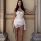 Heiress Beverly Hills Lace Corset Draped Mini Dress hire – white