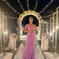 House of CB Cesca Dress hire – pink floral
