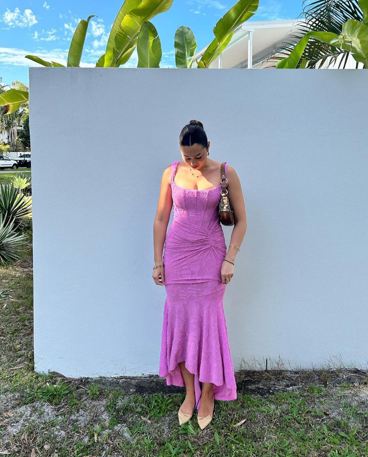 House of CB Cesca Dress hire – pink floral