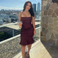 HOUSE OF CB Chantelle Corset and Sidonie Midi Skirt - Wine Red House Of CB