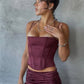 HOUSE OF CB Chantelle Corset and Sidonie Midi Skirt - Wine Red House Of CB