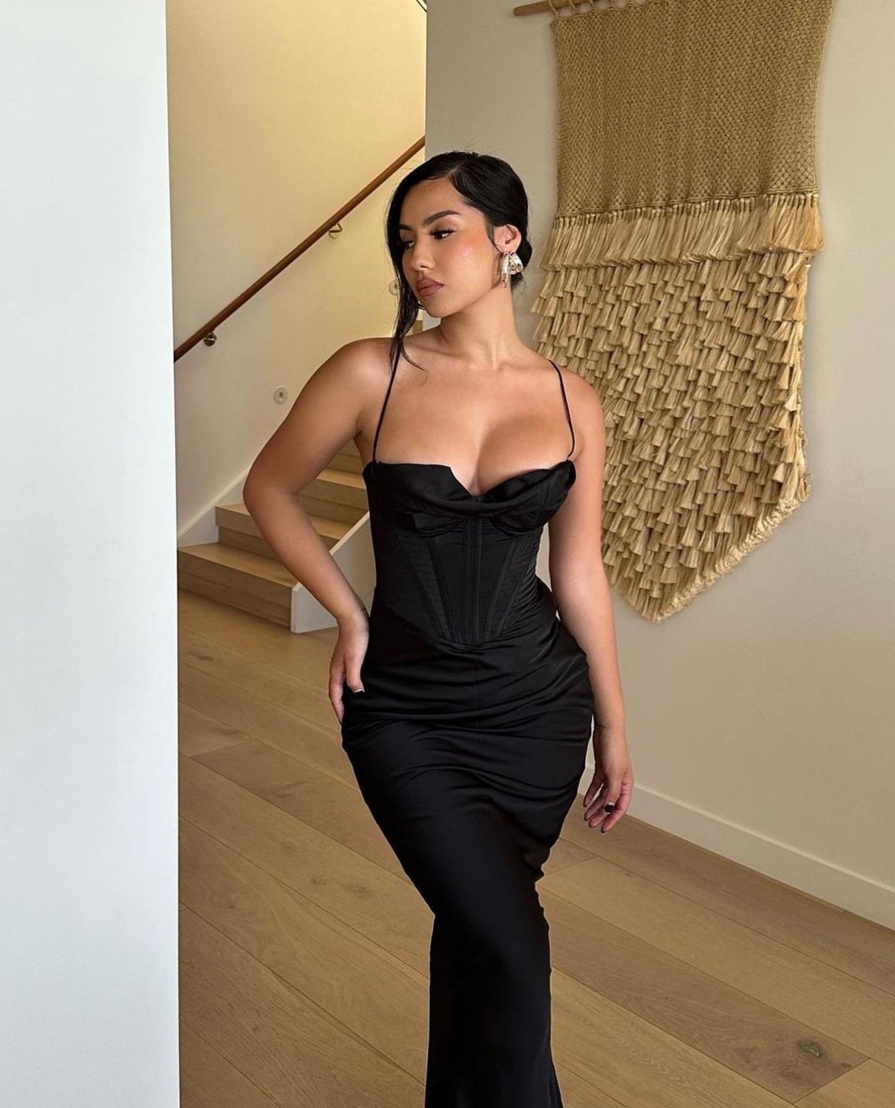 House Of CB Charmaine Corset Maxi Dress Black