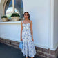 House of CB Elia Midi Sundress hire – blue print