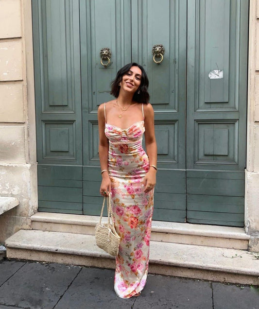 House of CB Josefina Maxi Dress hire – ivory floral
