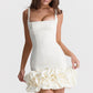 House of CB Lilou Ruffle Hem Dress hire – ivory
