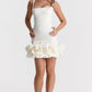 House of CB Lilou Ruffle Hem Dress hire – ivory
