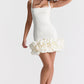House of CB Lilou Ruffle Hem Dress hire – ivory