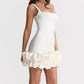 House of CB Lilou Ruffle Hem Dress hire – ivory