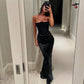 House of CB Persephone Strapless Corset Dress hire – black