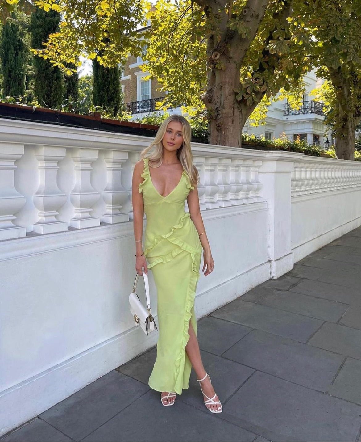 House Of CB Pixie Ruffle Maxi Dress - Lime House Of CB