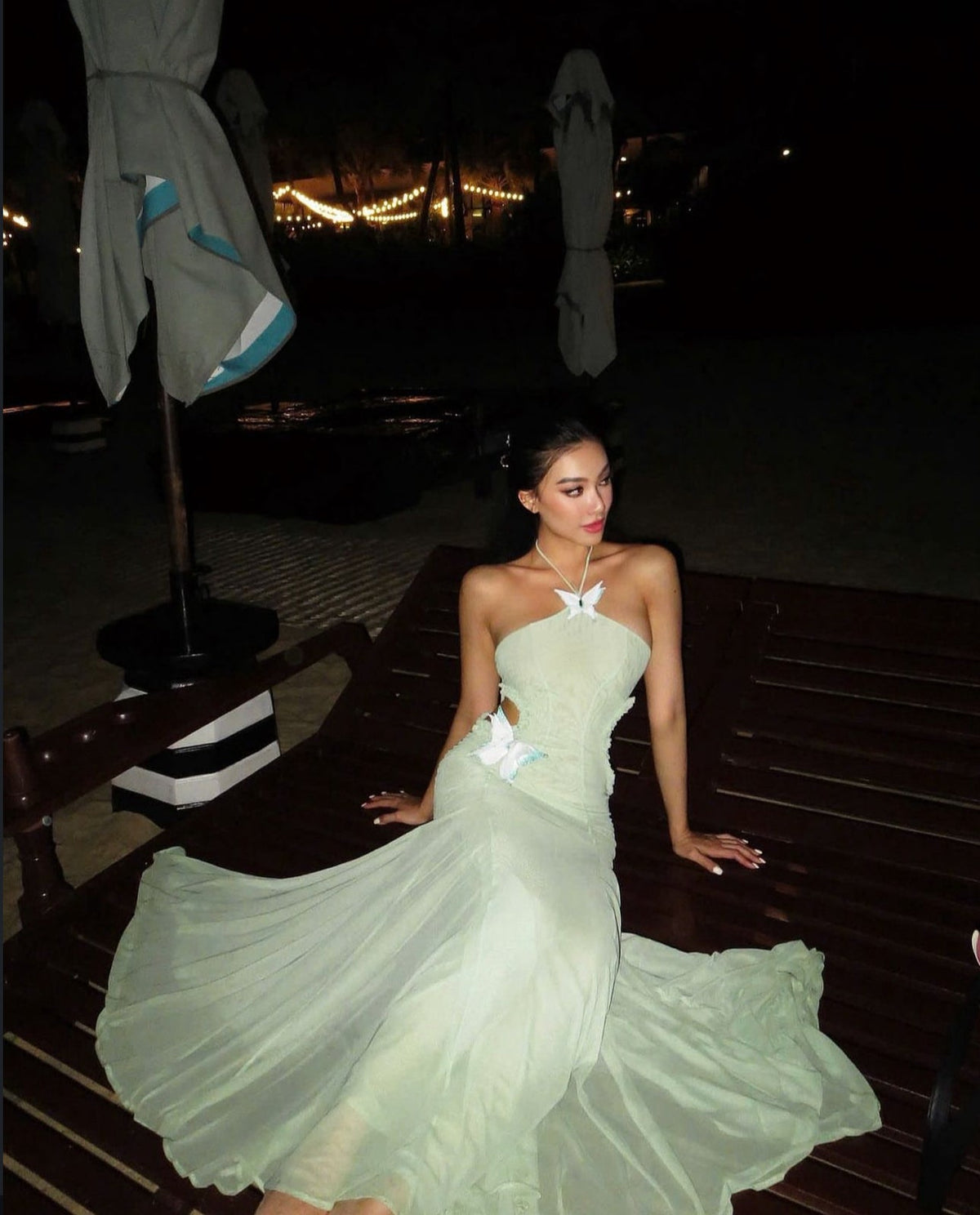 Huelleyrose Darya Dress hire – green