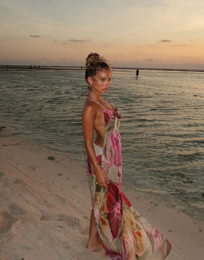 Jaded London Dahlia Maxi Dress hire – multicolour