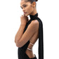 Khanum's Kara Scarf Maxi Dress hire – black