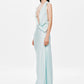 Misha The Harlow Satin Maxi Dress hire – ice blue