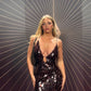 Misha Sapphire Sequin Maxi Dress Fig hire