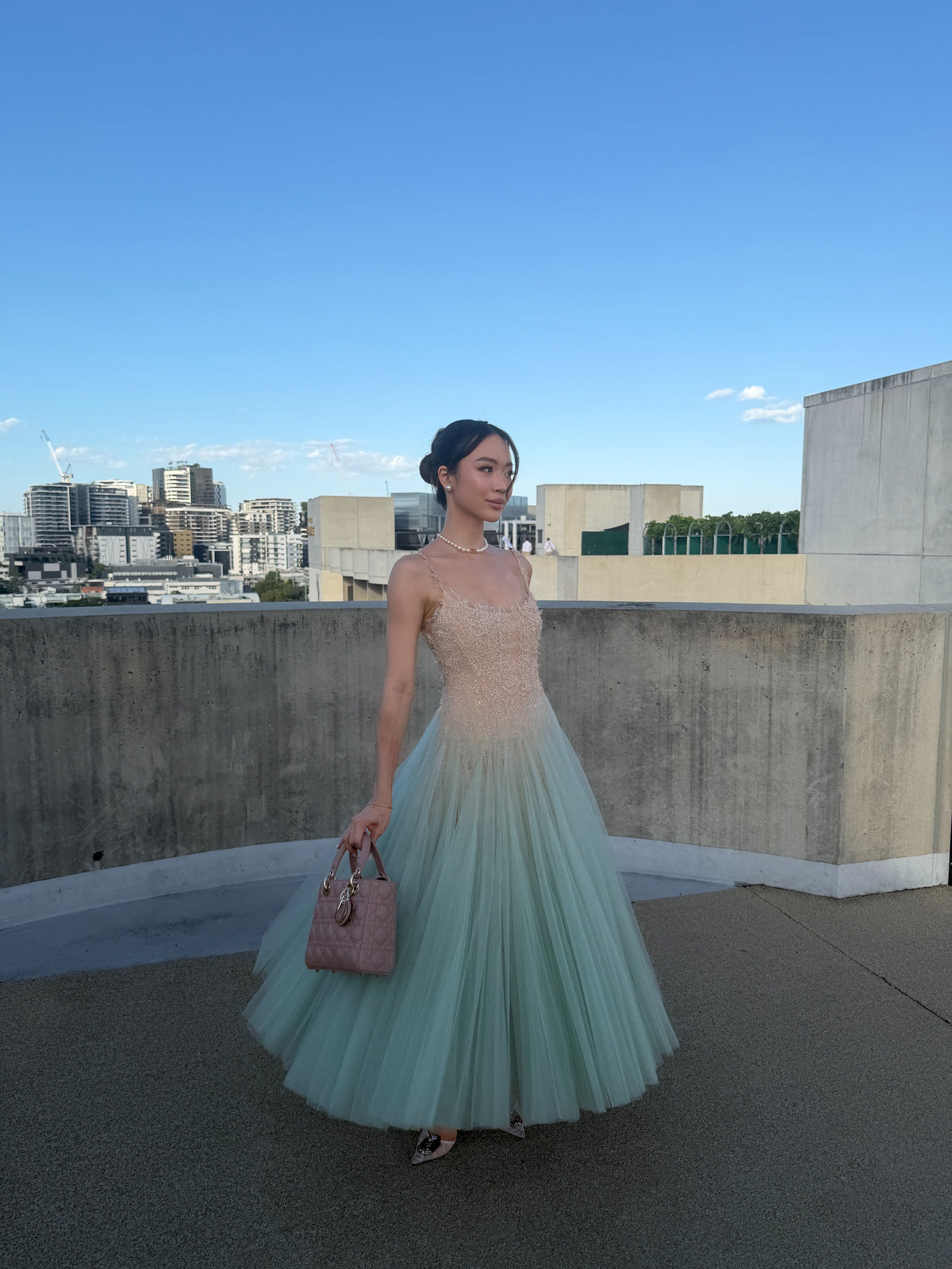 Montsand Mint Ombre Lace Midi Dress hire
