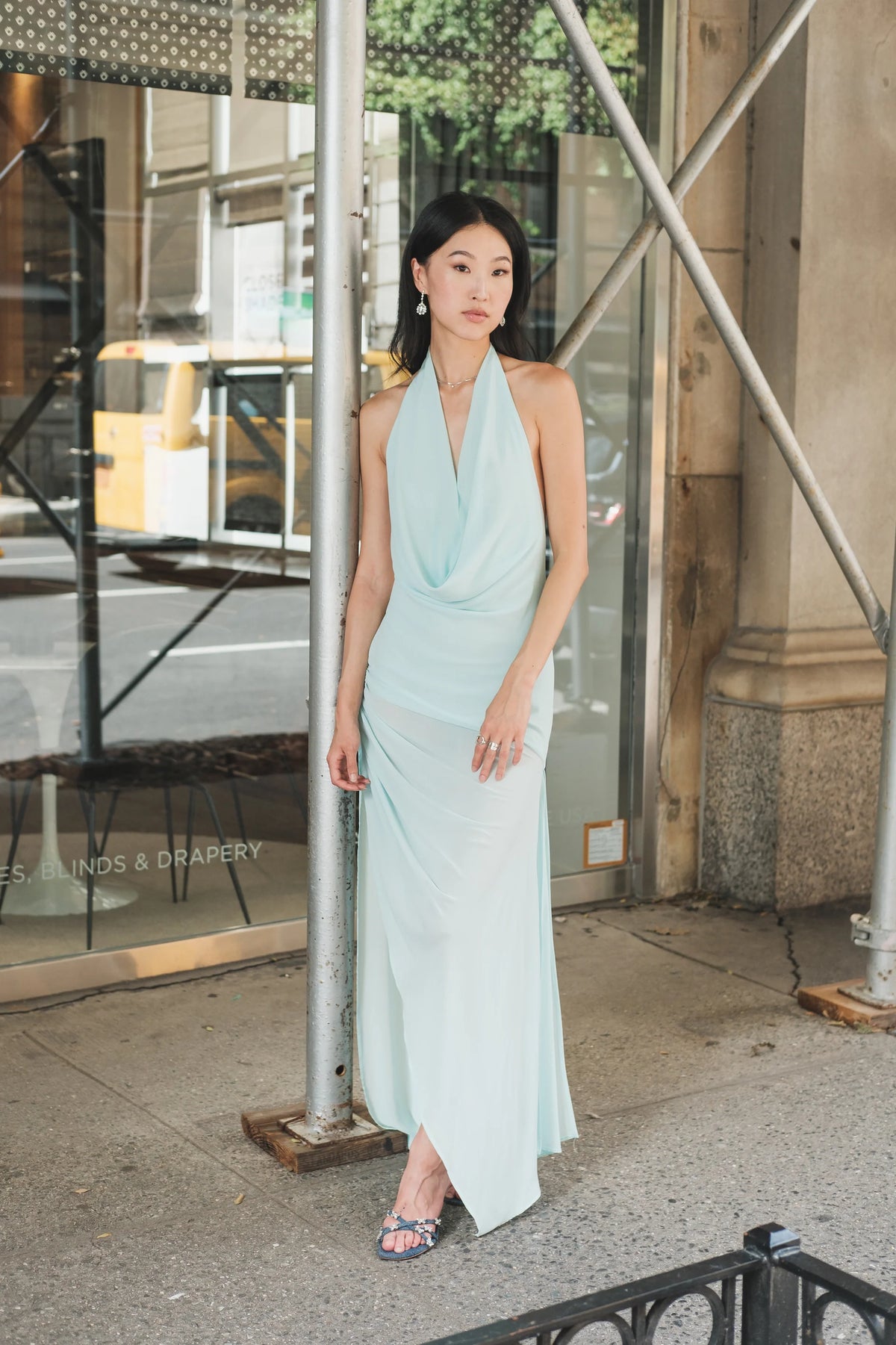 Natalie Rolt Anastasia Mini Dress hire – baby blue