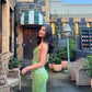 Rat & Boa Gaia Sequin Dress hire – green