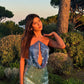 Rat & Boa Kiki Mini Dress hire – blue and green