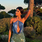 Rat & Boa Kiki Mini Dress hire – blue and green