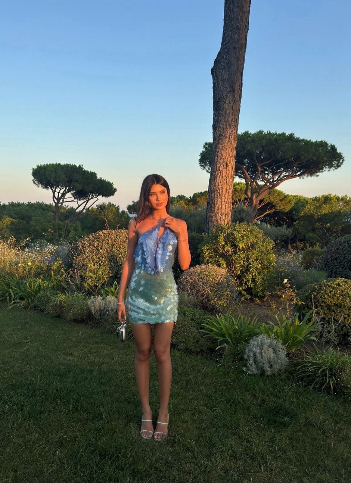 Rat & Boa Kiki Mini Dress hire – blue and green