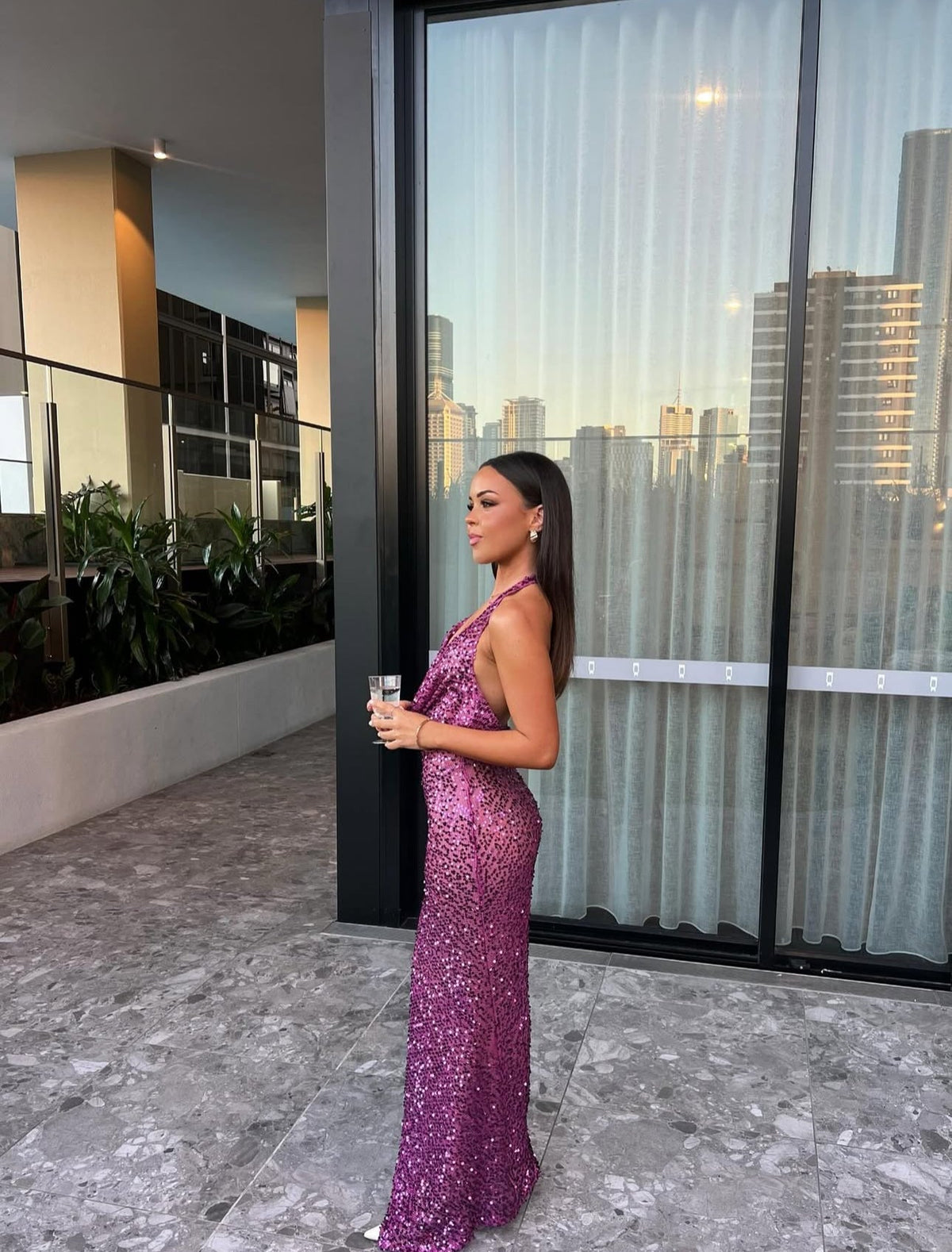 Rat & Boa Verona Sequin Dress hire – pink