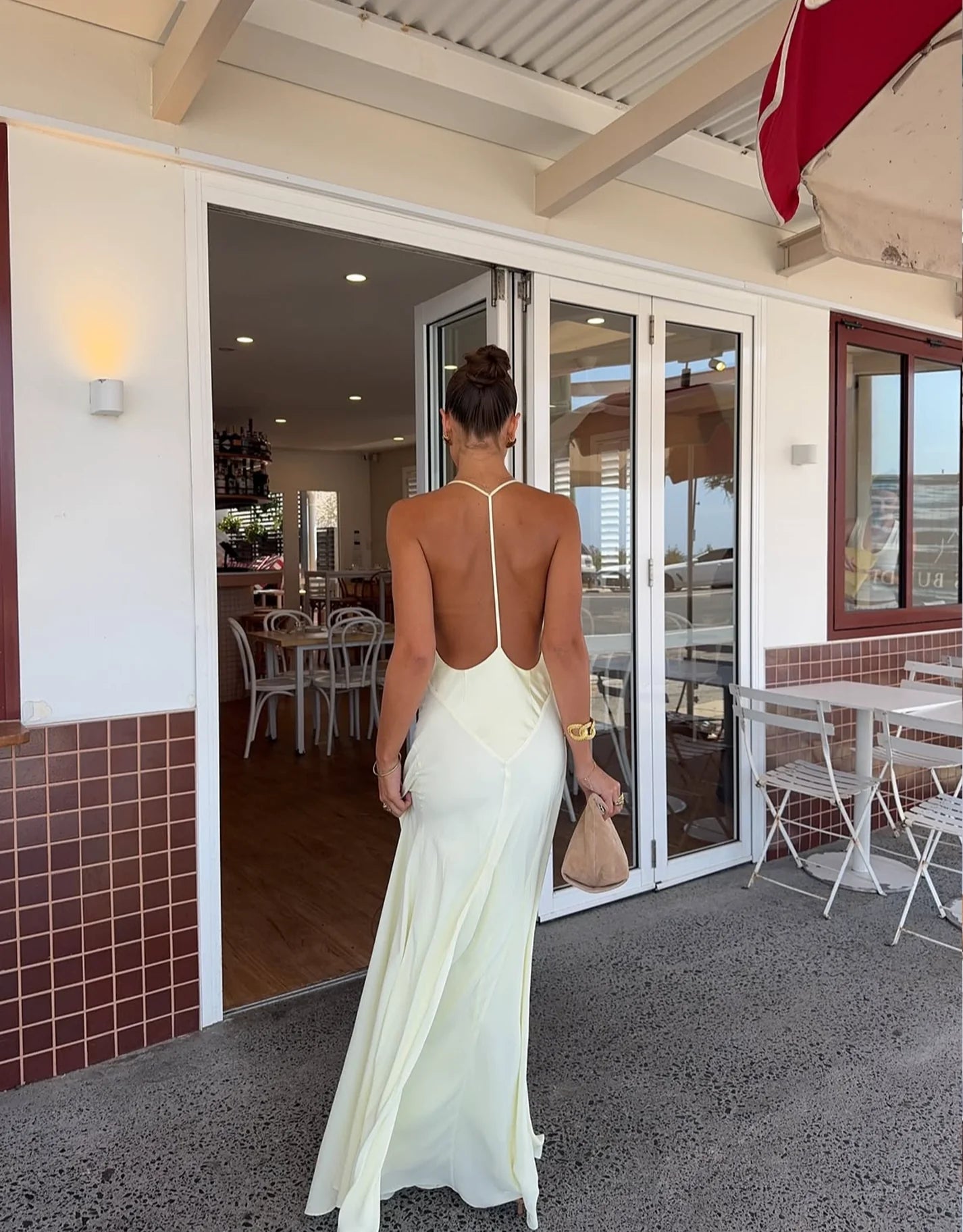 Sneaky Link Jaz Hand V-Neck Maxi Dress Butter hire