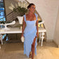 Selling - House Of CB Ariela Ruffle Maxi Dress Blue House Of CB